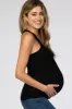 Black Ribbed Racerback Maternity Tank Top sold by Pinkblush
