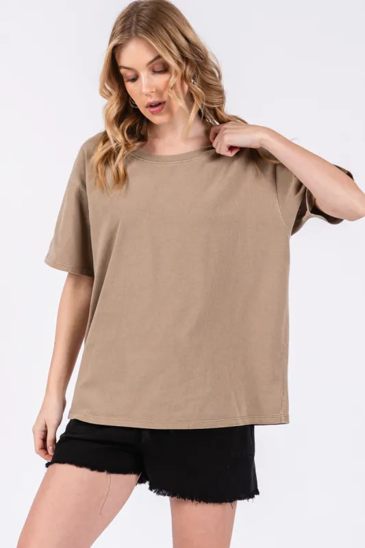Mocha Short Sleeve Top sold by Pinkblush