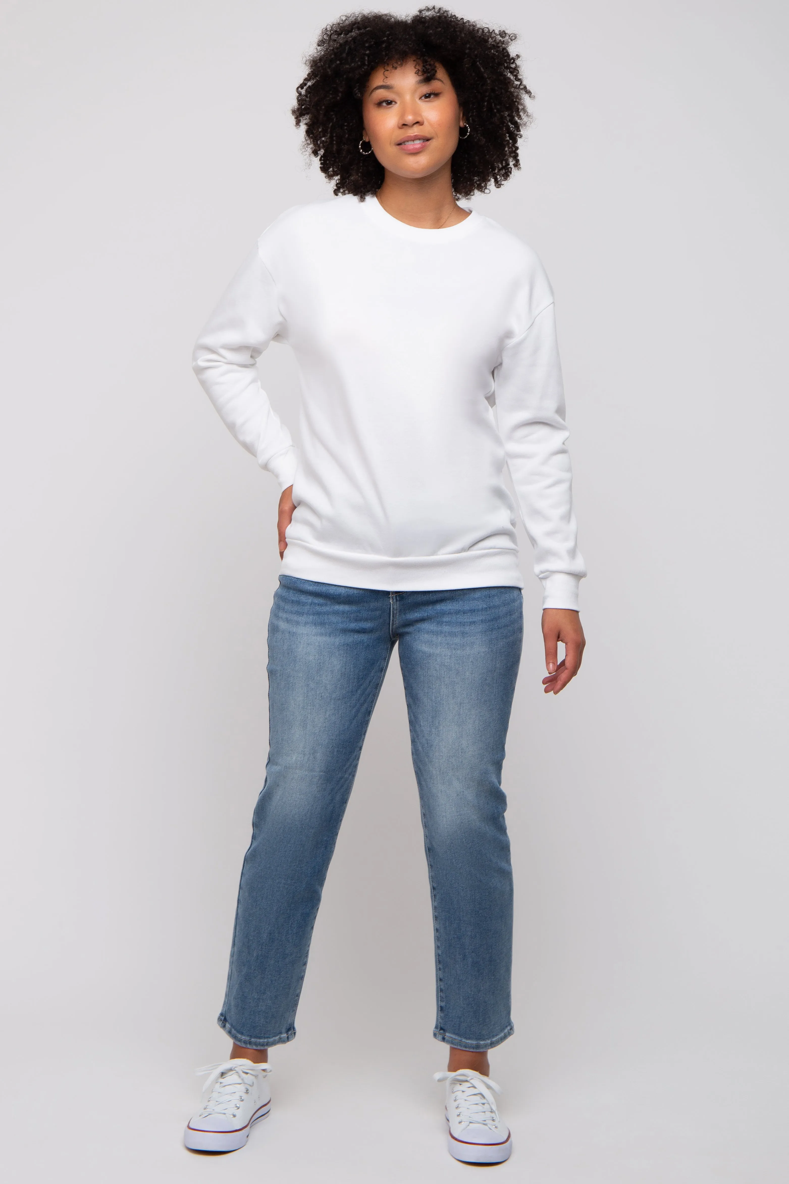 Ivory Pullover Sweatshirt sold by Pinkblush