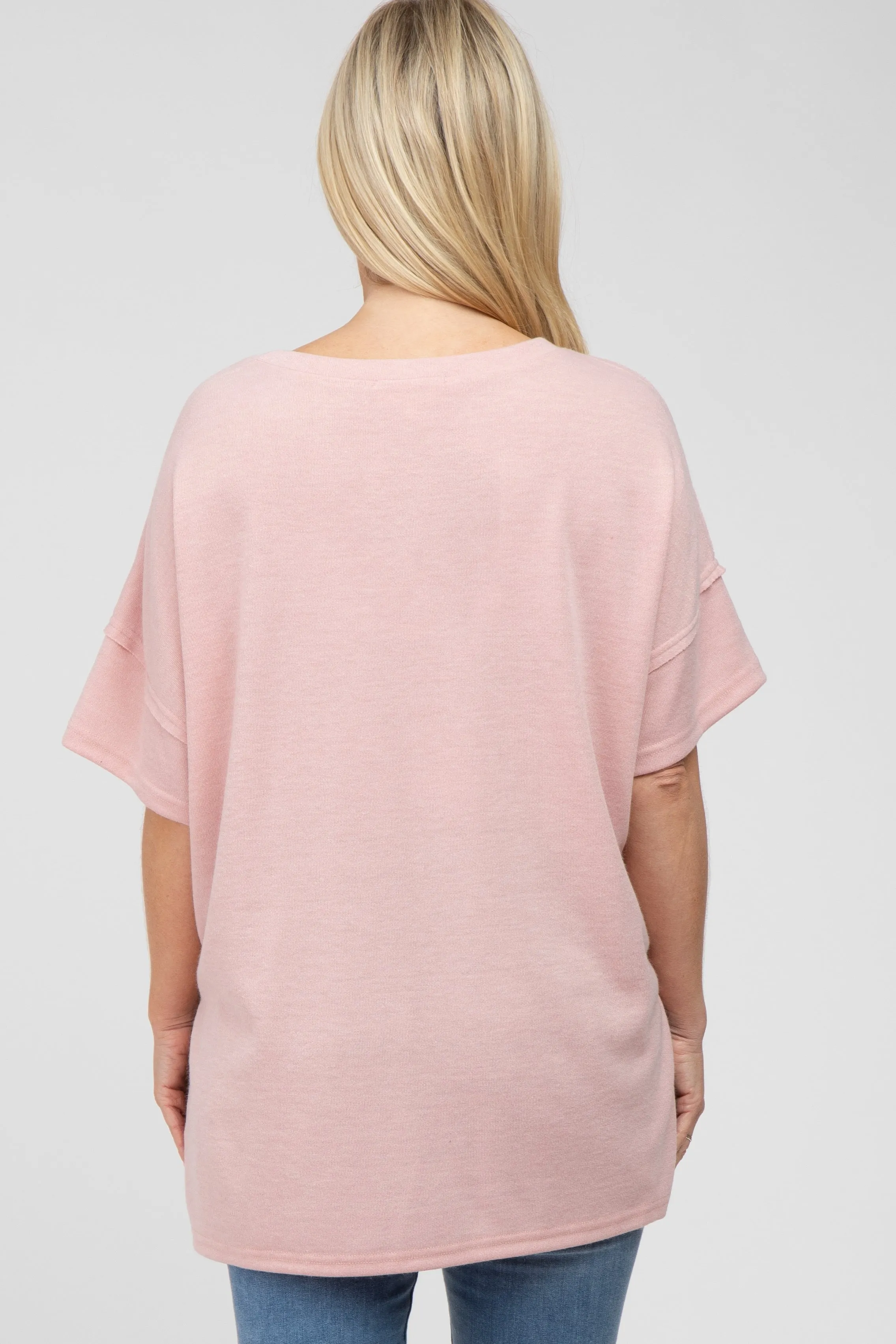 Pink Knit Oversized Maternity Top sold by Pinkblush product image thumbnail 3