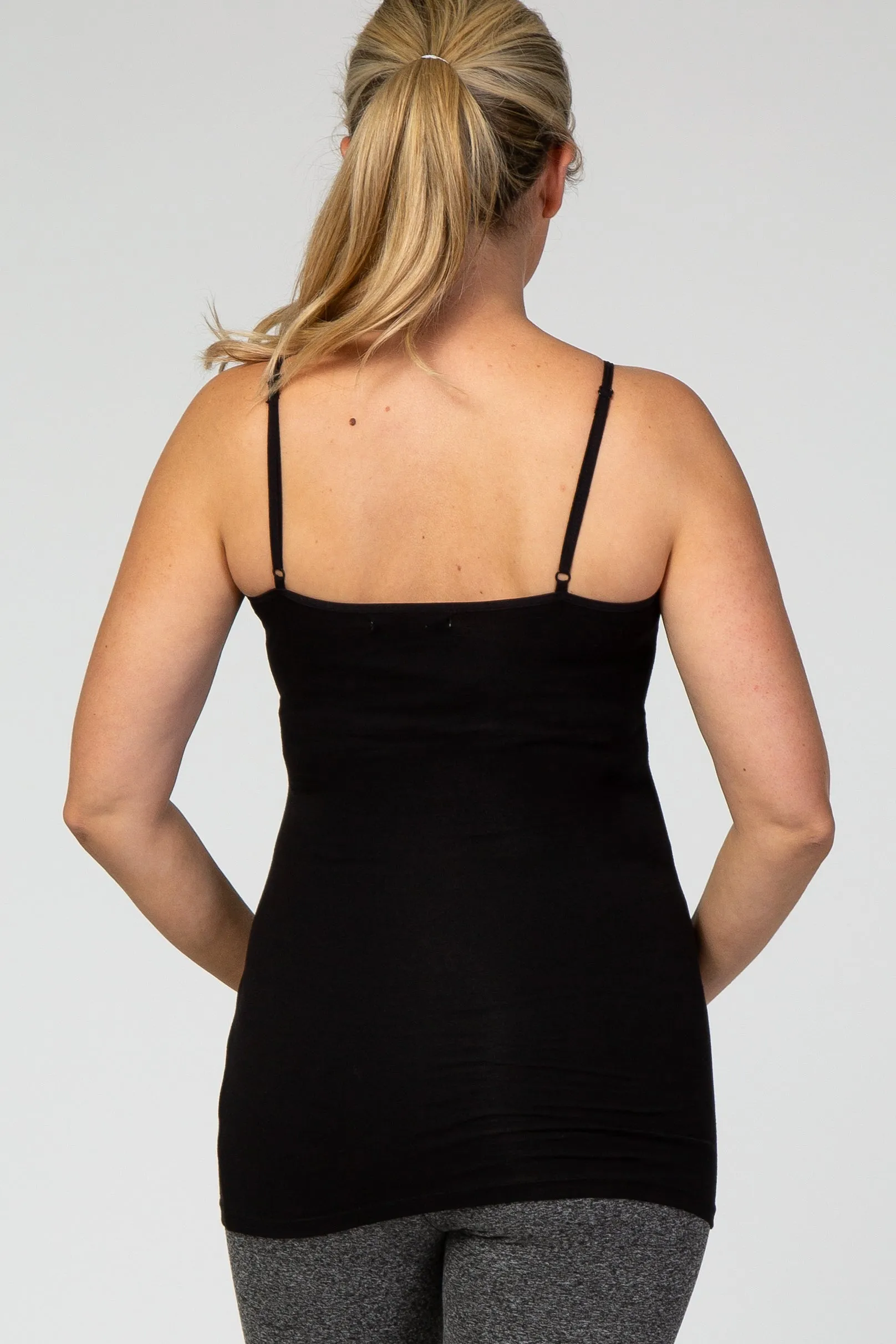 Black Solid Maternity Cami sold by Pinkblush product image thumbnail 3