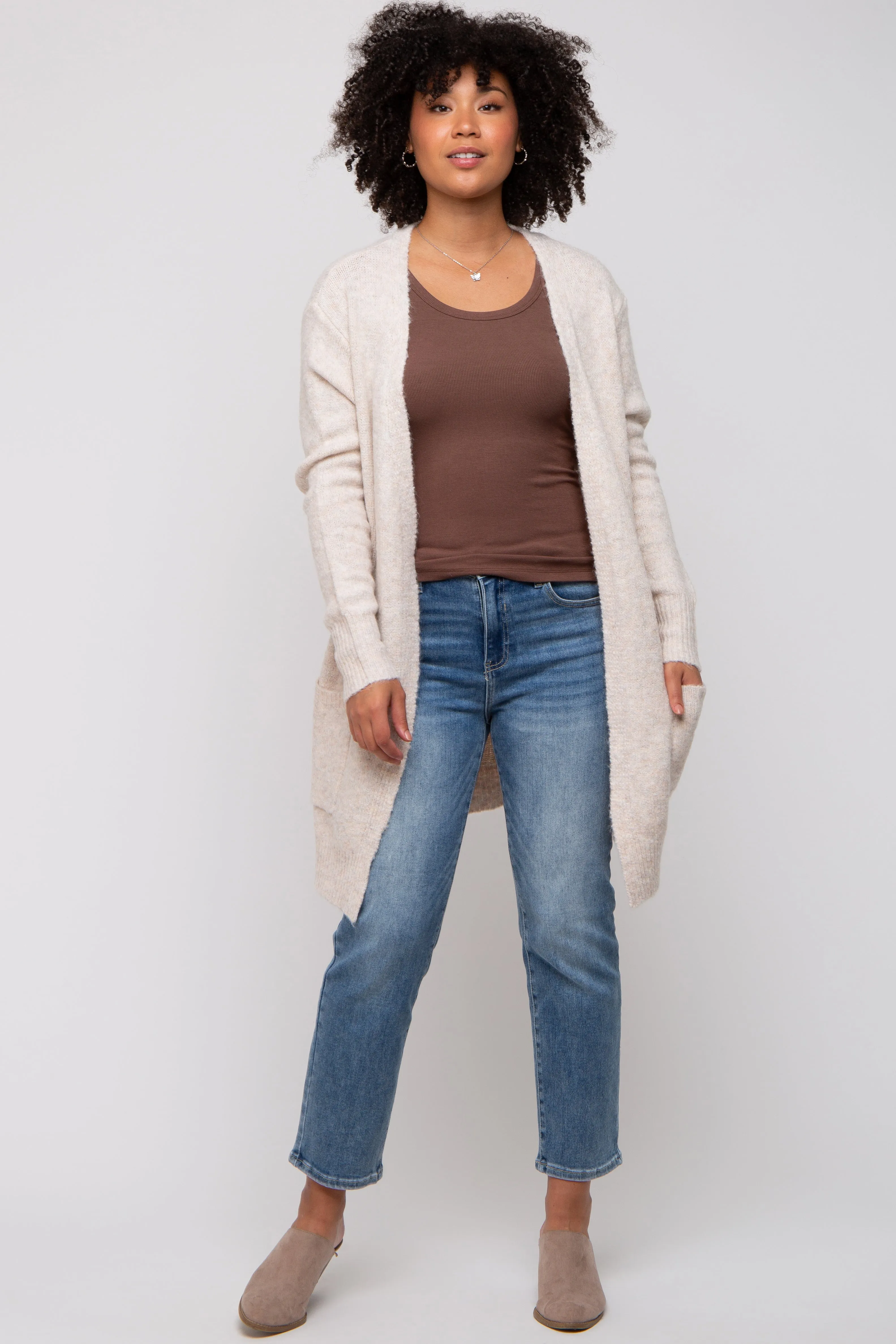Beige Basic Knit Cardigan sold by Pinkblush product image thumbnail 2
