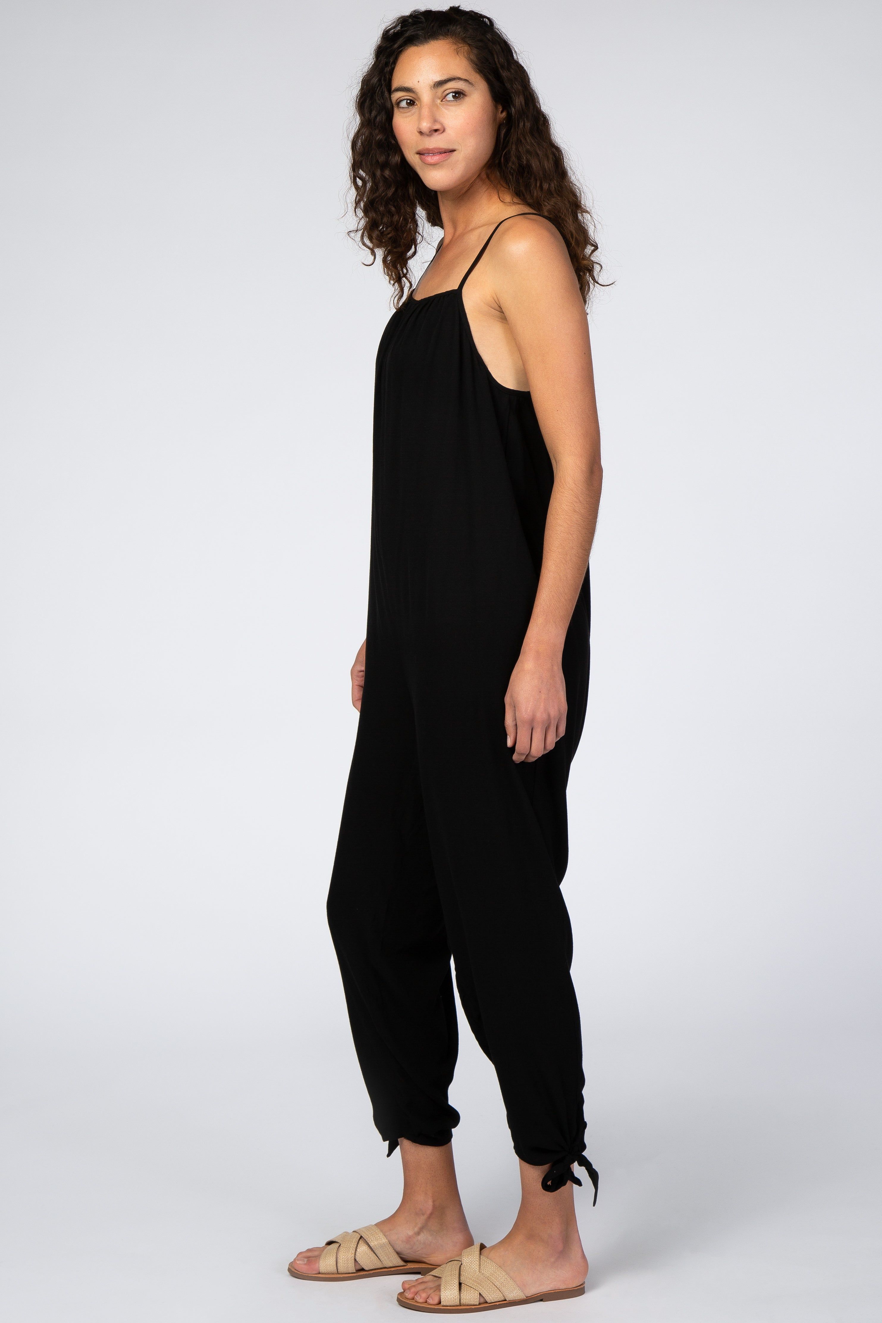 Black Tie Detail Relaxed Jumpsuit sold by Pinkblush product image thumbnail 3