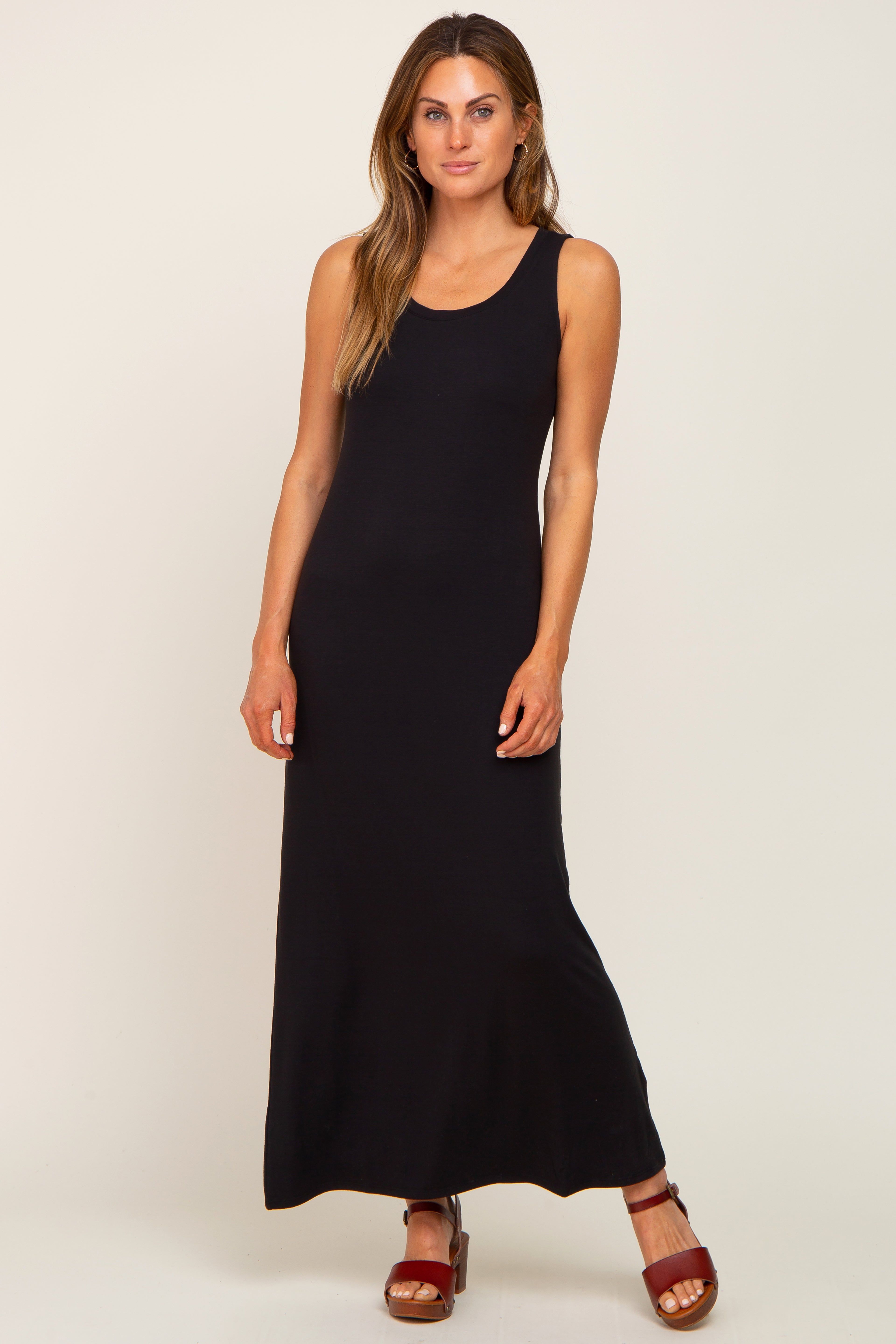 Black Sleeveless Maternity Maxi Dress sold by Pinkblush product image thumbnail 5