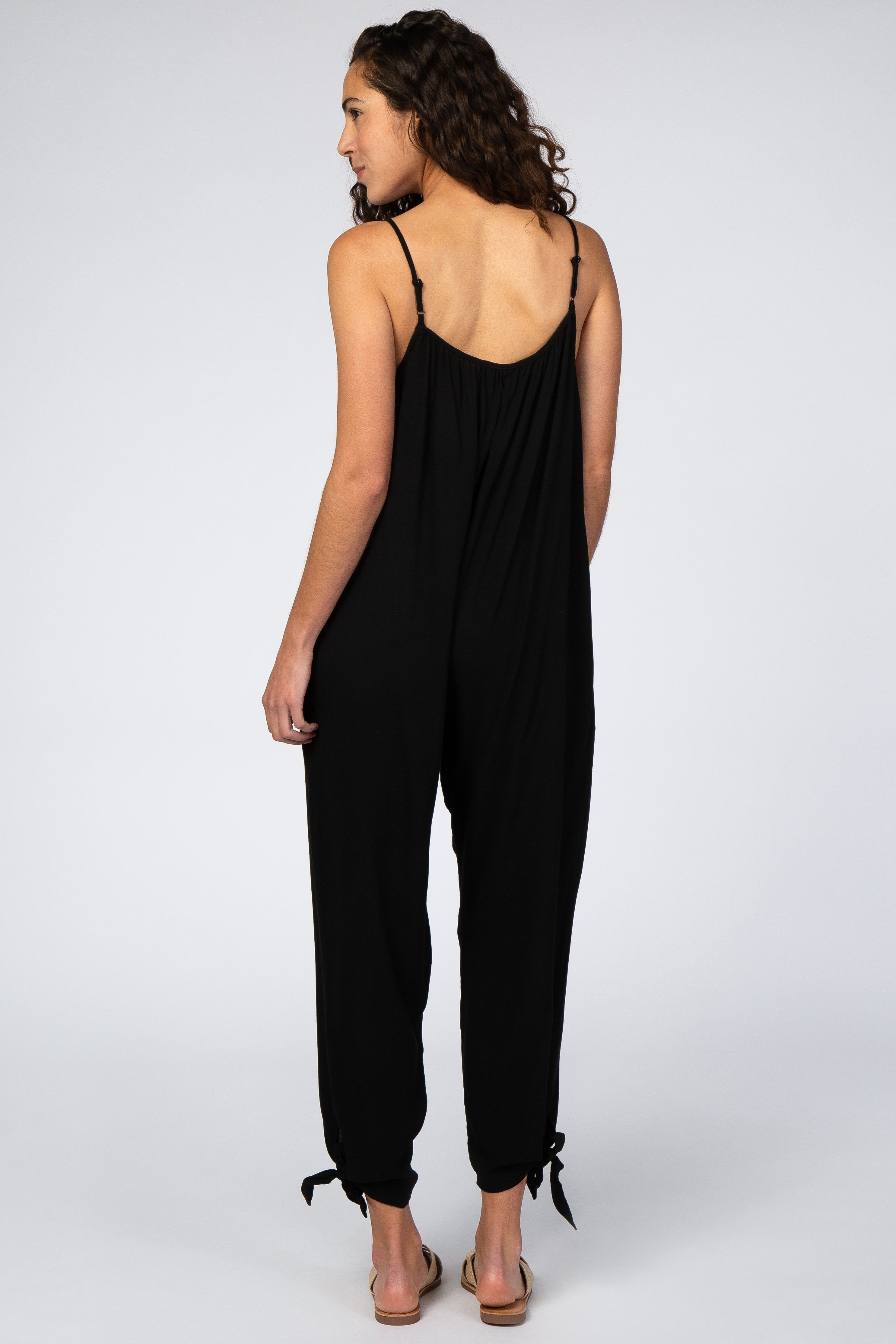 Black Tie Detail Relaxed Jumpsuit sold by Pinkblush product image thumbnail 4