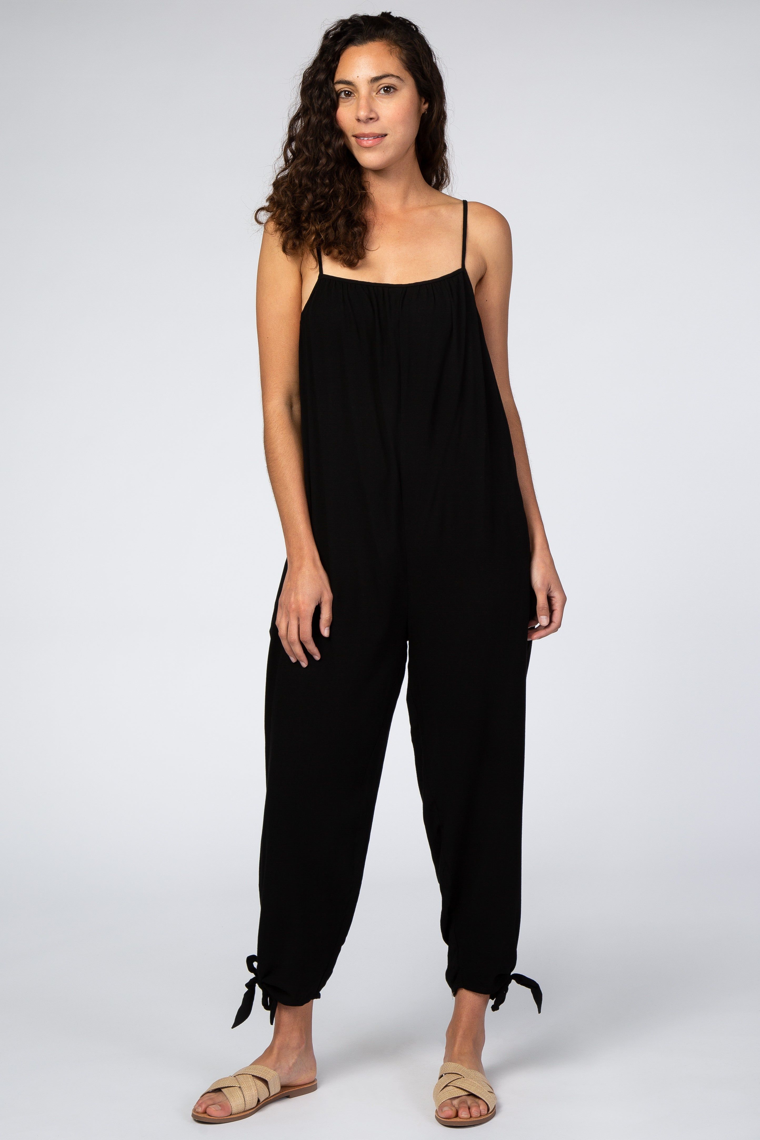 Black Tie Detail Relaxed Jumpsuit sold by Pinkblush product image thumbnail 2