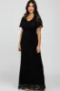 Black Lace Front Tie Maternity Maxi Dress sold by Pinkblush