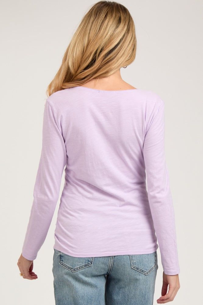 Lavender Long Sleeve Maternity Shirt sold by Pinkblush product image thumbnail 4