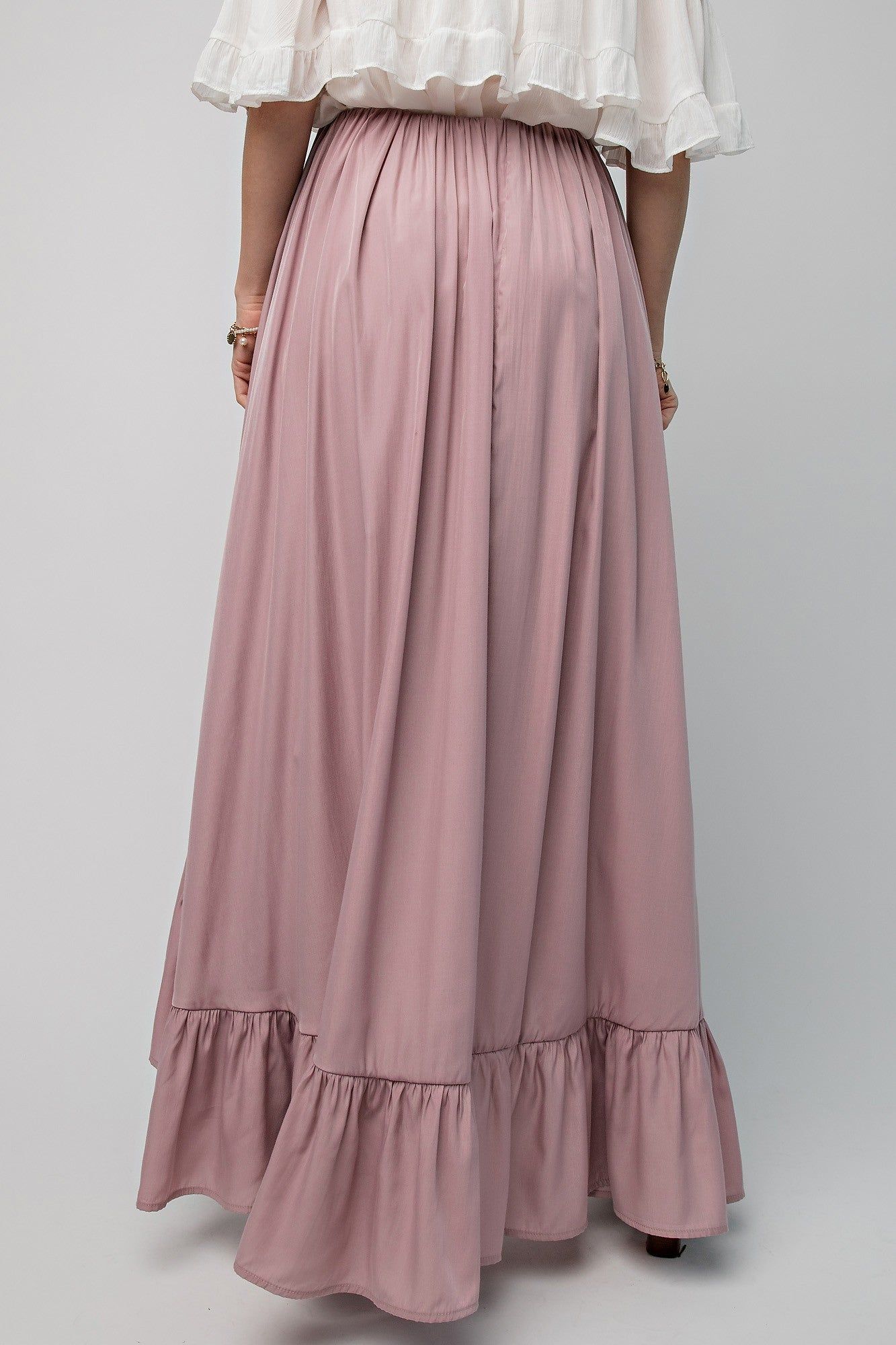 Mauve Ruffle Hem Maxi Skirt sold by Pinkblush product image thumbnail 4