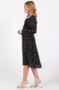 Black Floral Smocked Square Neck Midi Dress sold by Pinkblush