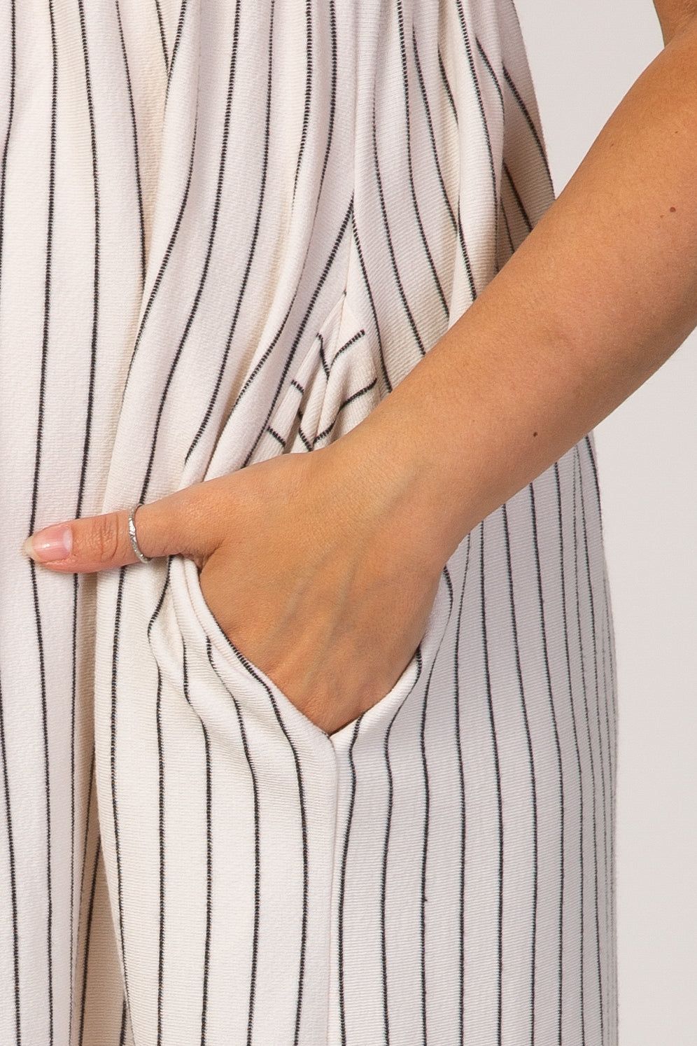 White Striped Maternity Babydoll Dress sold by Pinkblush product image thumbnail 5