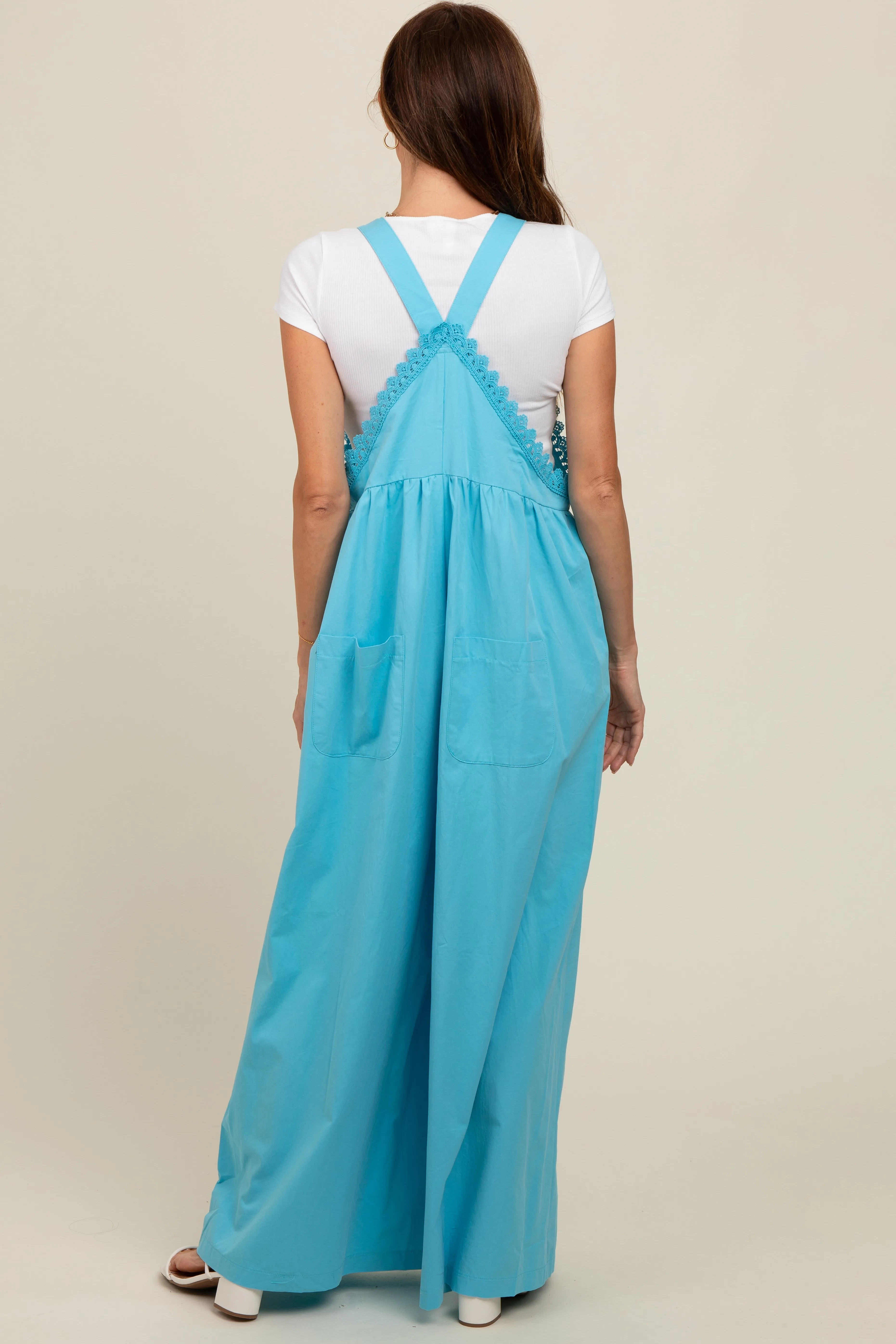 Blue Crochet Lace Trim Overalls sold by Pinkblush product image thumbnail 4