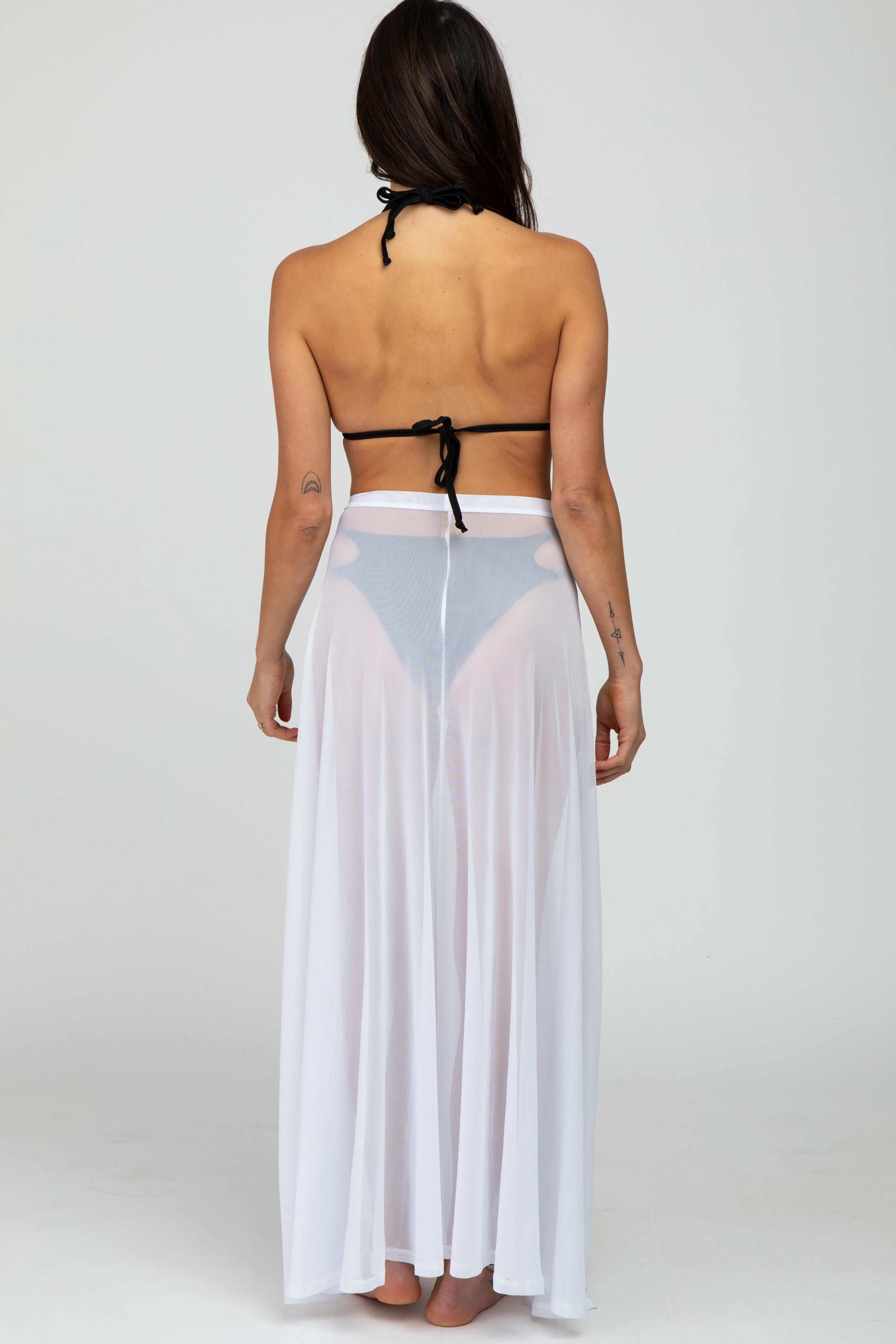 White Mesh Wrap Cover Up sold by Pinkblush product image thumbnail 4