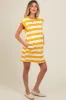 Yellow Striped Maternity Mini Dress sold by Pinkblush