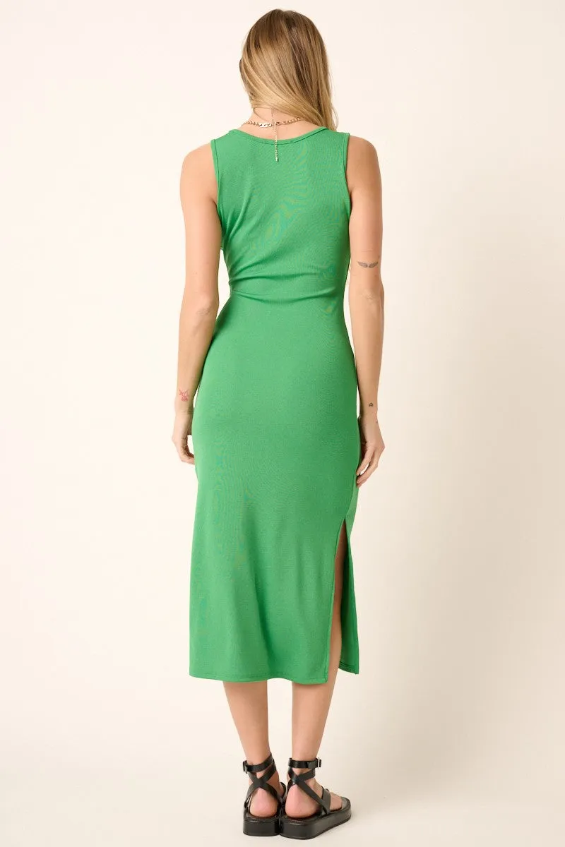 Green Sleeveless Double Slit Midi Dress sold by Pinkblush product image thumbnail 3