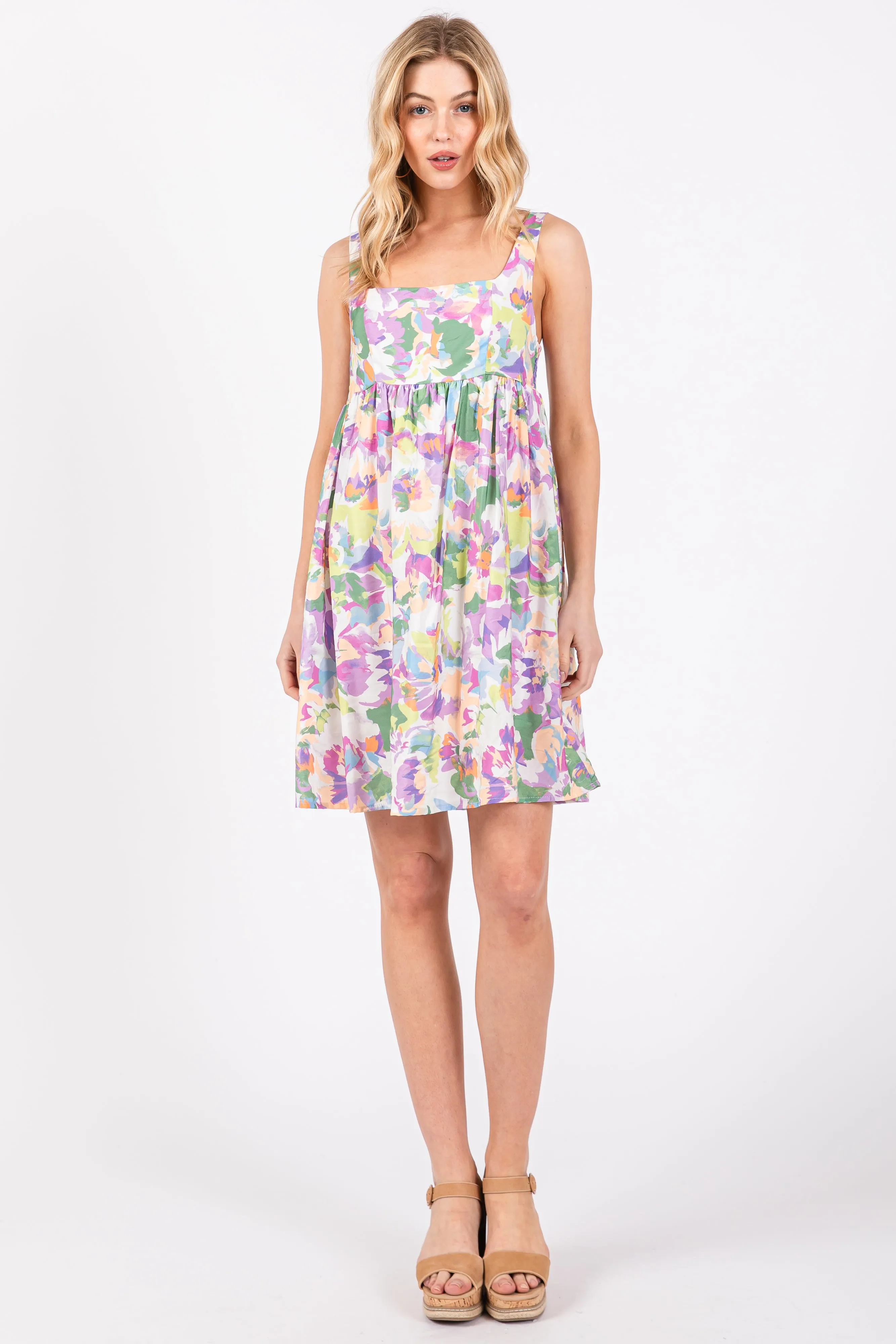 Multi-Color Floral Square Neck Dress sold by Pinkblush product image thumbnail 4