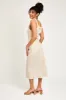 Cream Twist Detail U-Neck Midi Dress sold by Pinkblush