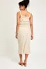 Cream Twist Detail U-Neck Midi Dress sold by Pinkblush