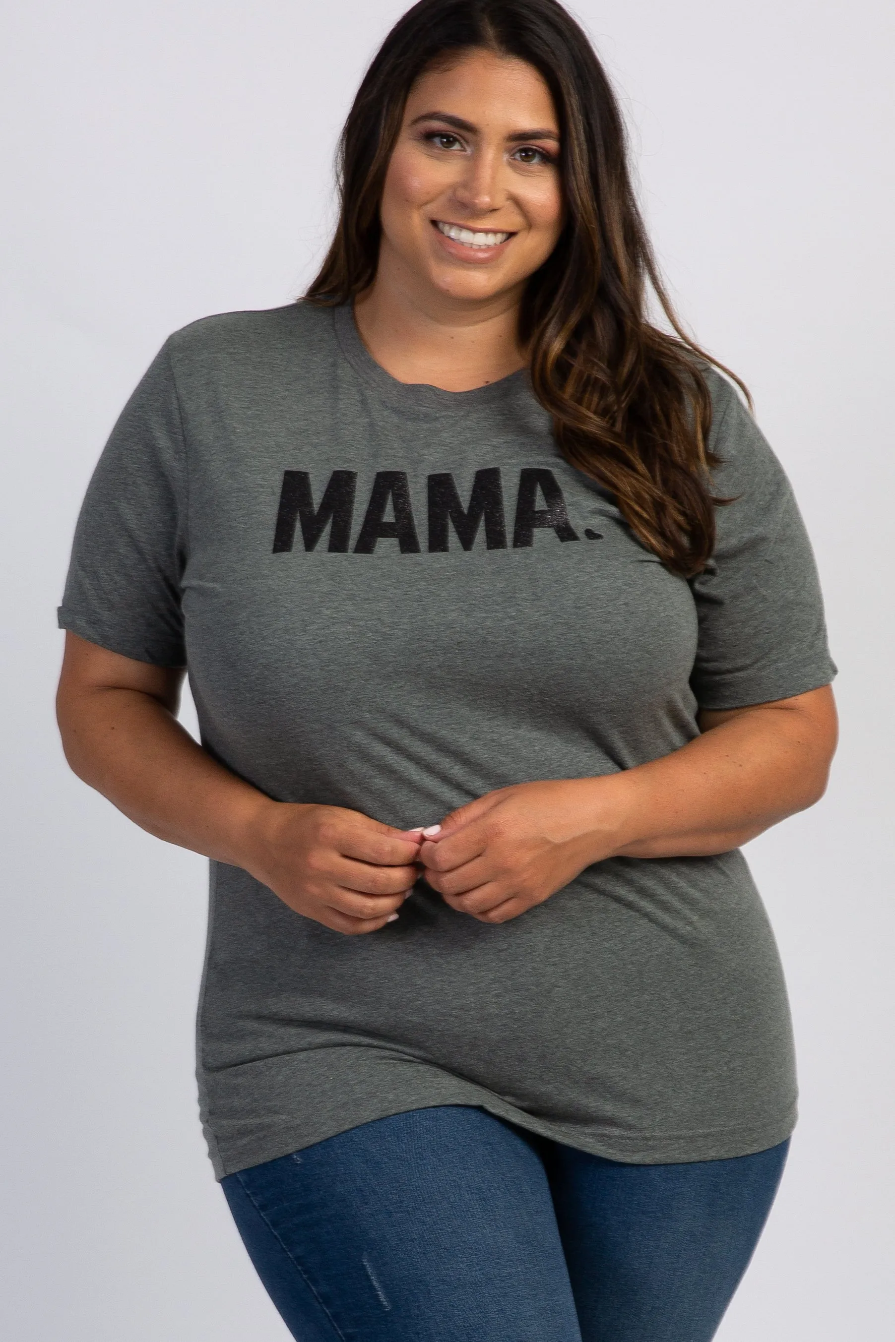 Grey Mama Glitter Graphic Plus Maternity Top sold by Pinkblush product image thumbnail 5