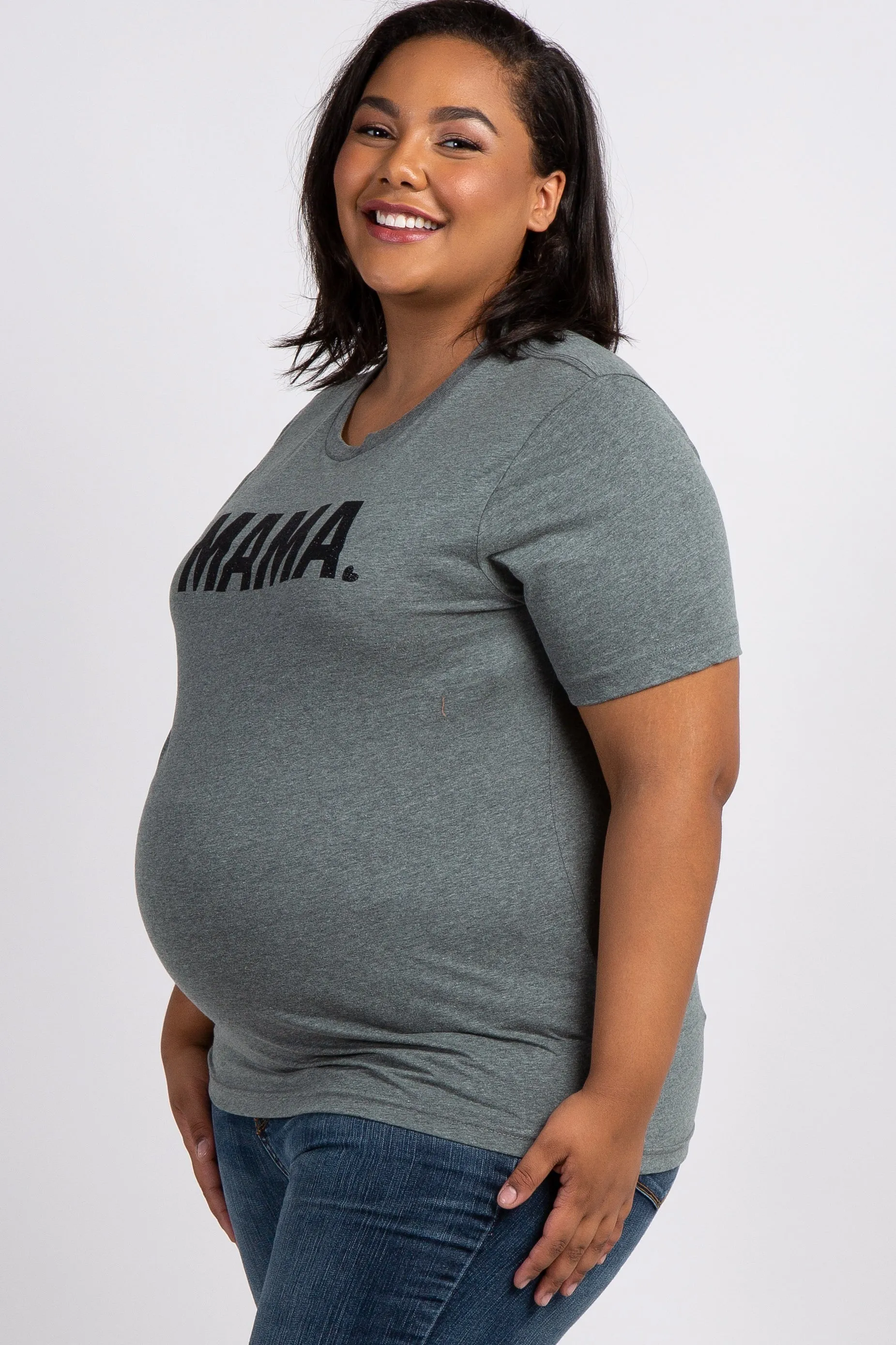 Grey Mama Glitter Graphic Plus Maternity Top sold by Pinkblush product image thumbnail 2