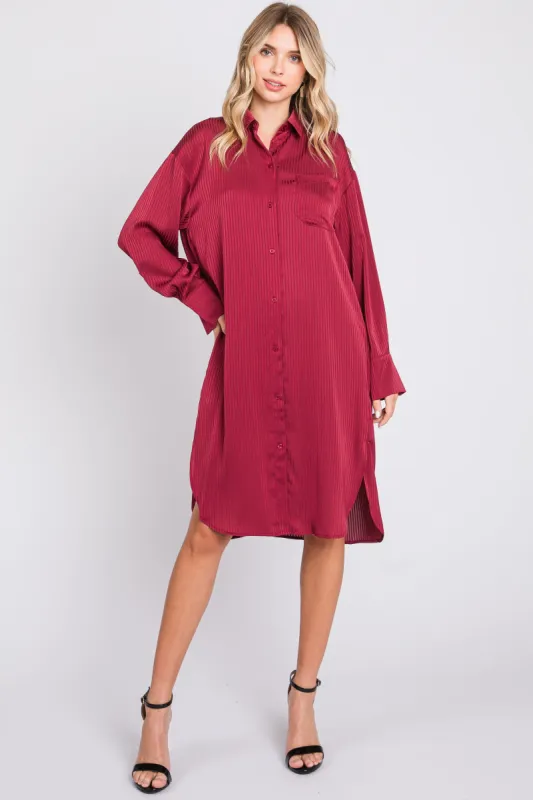 Red Striped Shirt Dress sold by Pinkblush