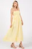 Yellow Eyelet Floral Shoulder Tie Dress sold by Pinkblush