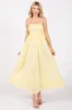 Yellow Eyelet Floral Shoulder Tie Dress sold by Pinkblush