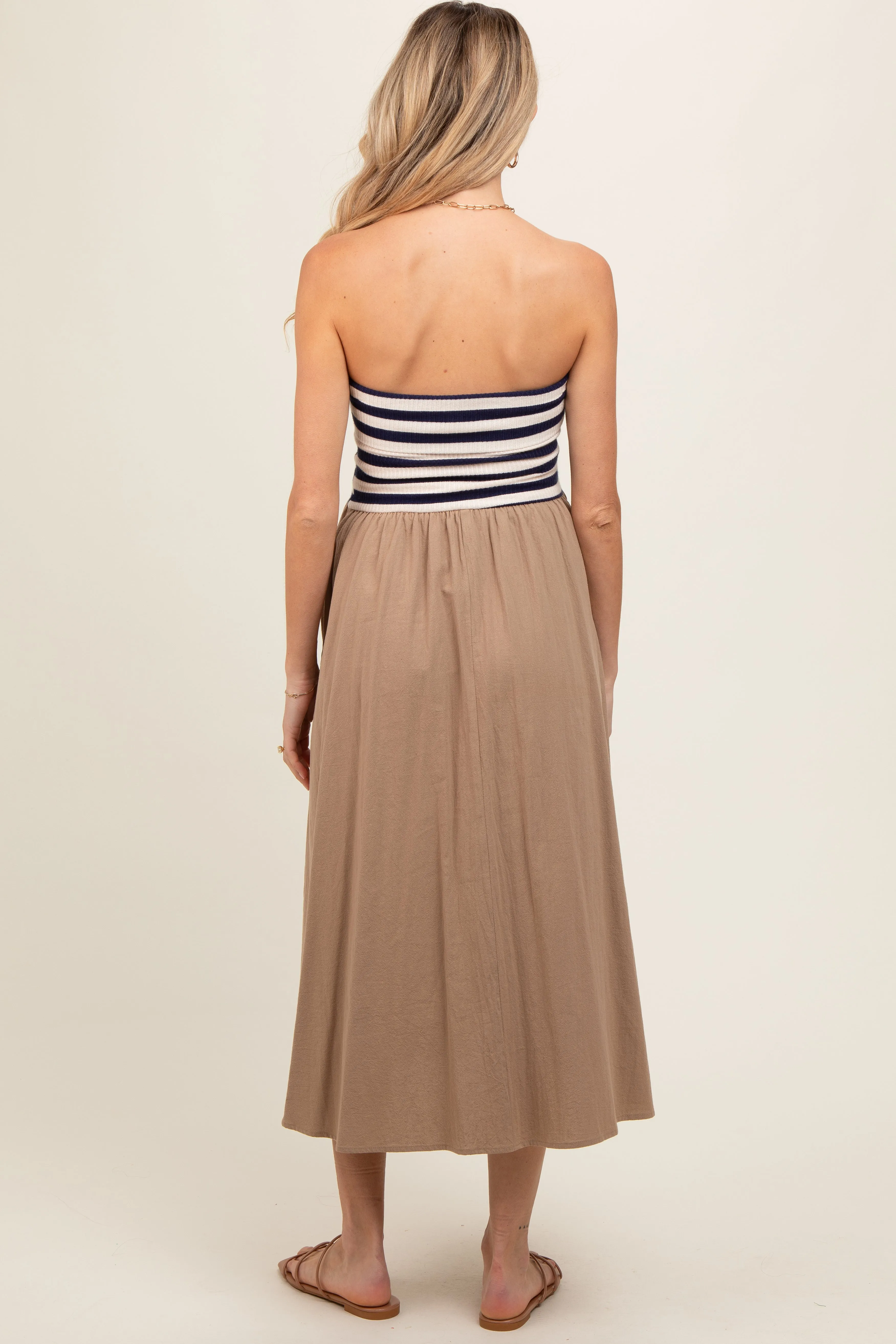 Navy Blue Strapless Maternity Dress sold by Pinkblush product image thumbnail 2