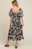 Black Floral Scallop Trim Maternity Midi Dress sold by Pinkblush