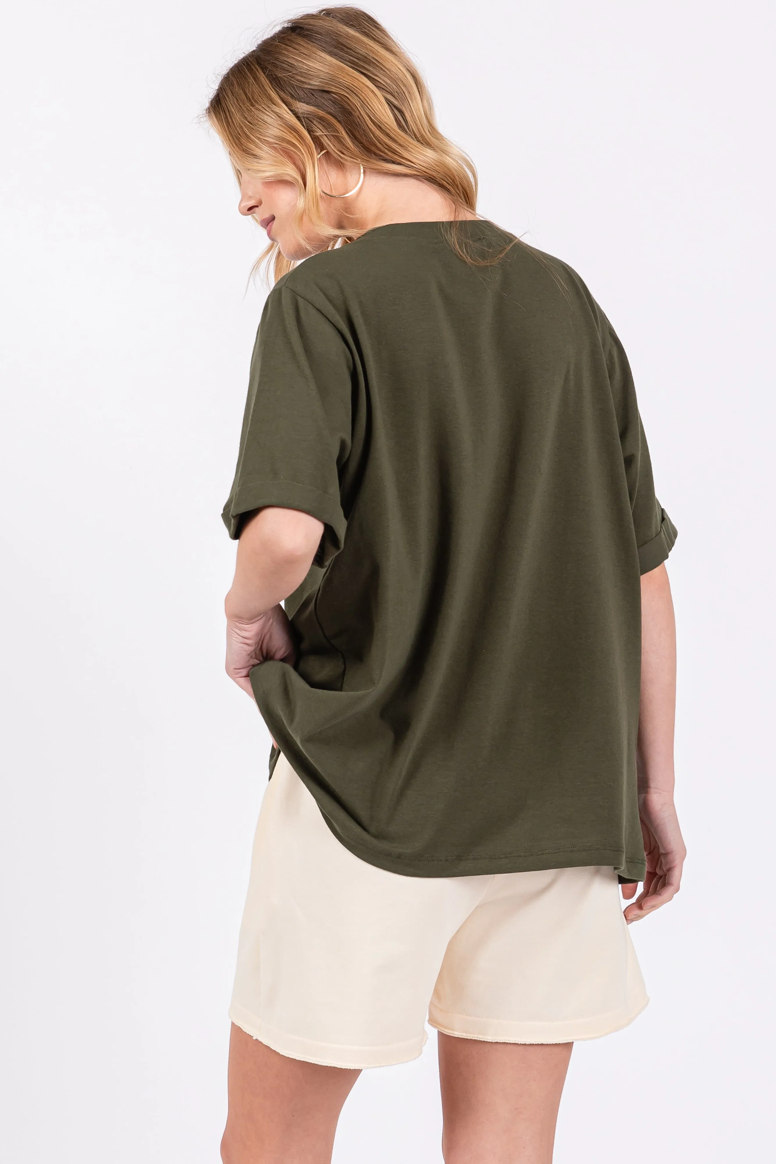 Green Oversized Pocket Front Short Sleeve Top sold by Pinkblush product image thumbnail 3