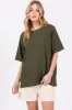 Green Oversized Pocket Front Short Sleeve Top sold by Pinkblush