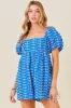 Blue Embroidered Floral Maternity Romper sold by Pinkblush