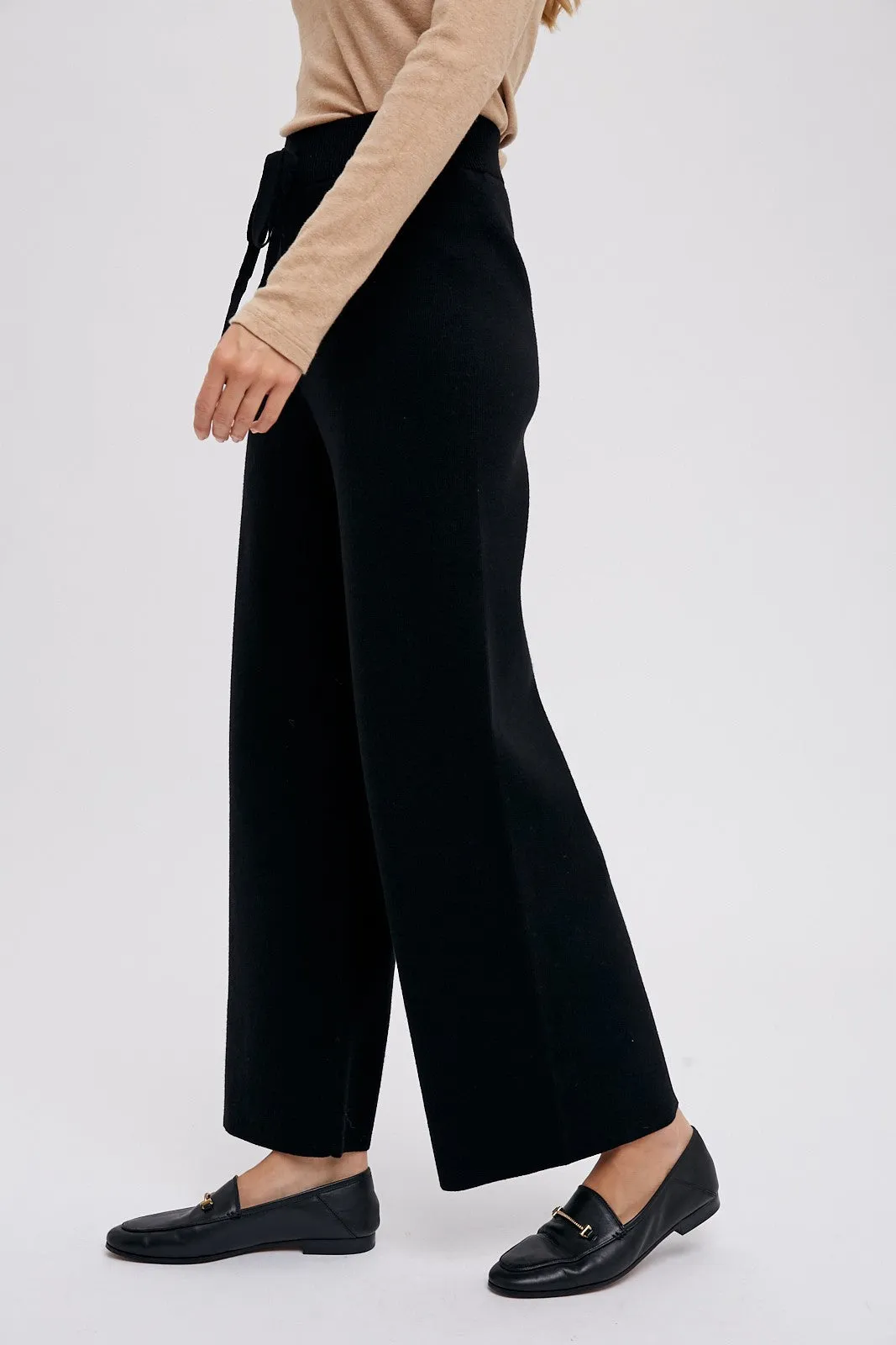 Black Sweater Knit Drawstring Pants sold by Pinkblush product image thumbnail 4