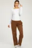 Brown Fleece Lined Maternity Lounge Pants sold by Pinkblush