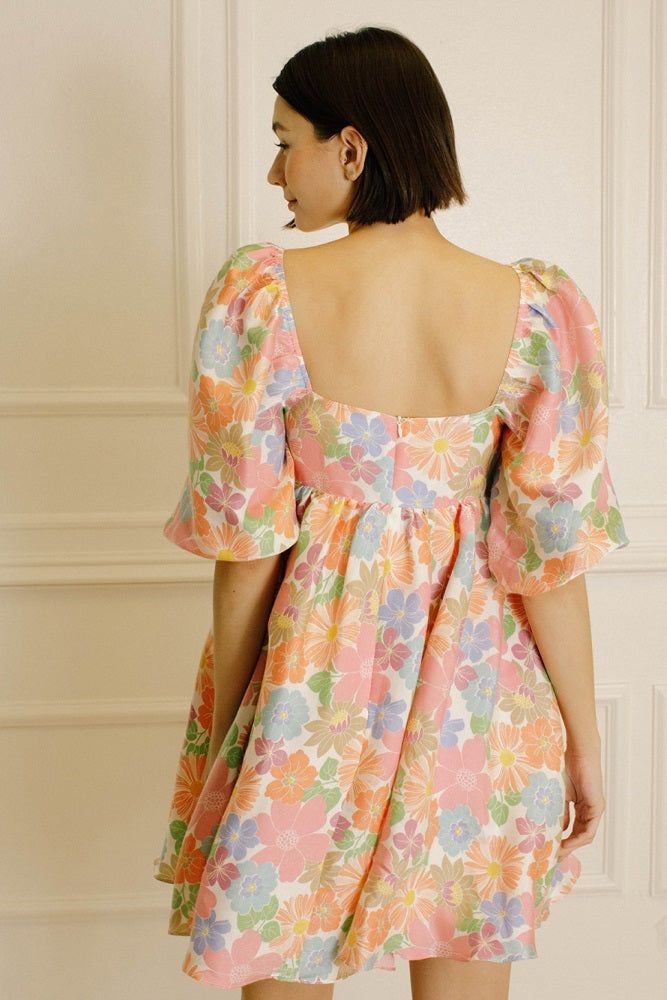 Multi Floral Print Baby Doll Dress sold by Pinkblush product image thumbnail 3