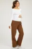 Brown Fleece Lined Maternity Lounge Pants sold by Pinkblush