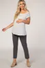 PinkBlush Charcoal Cropped Maternity Dress Pants sold by Pinkblush