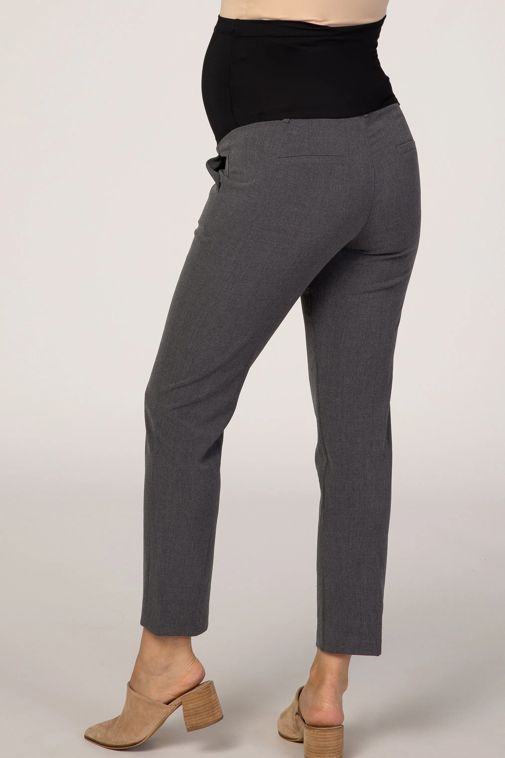 PinkBlush Charcoal Cropped Maternity Dress Pants sold by Pinkblush product image thumbnail 5