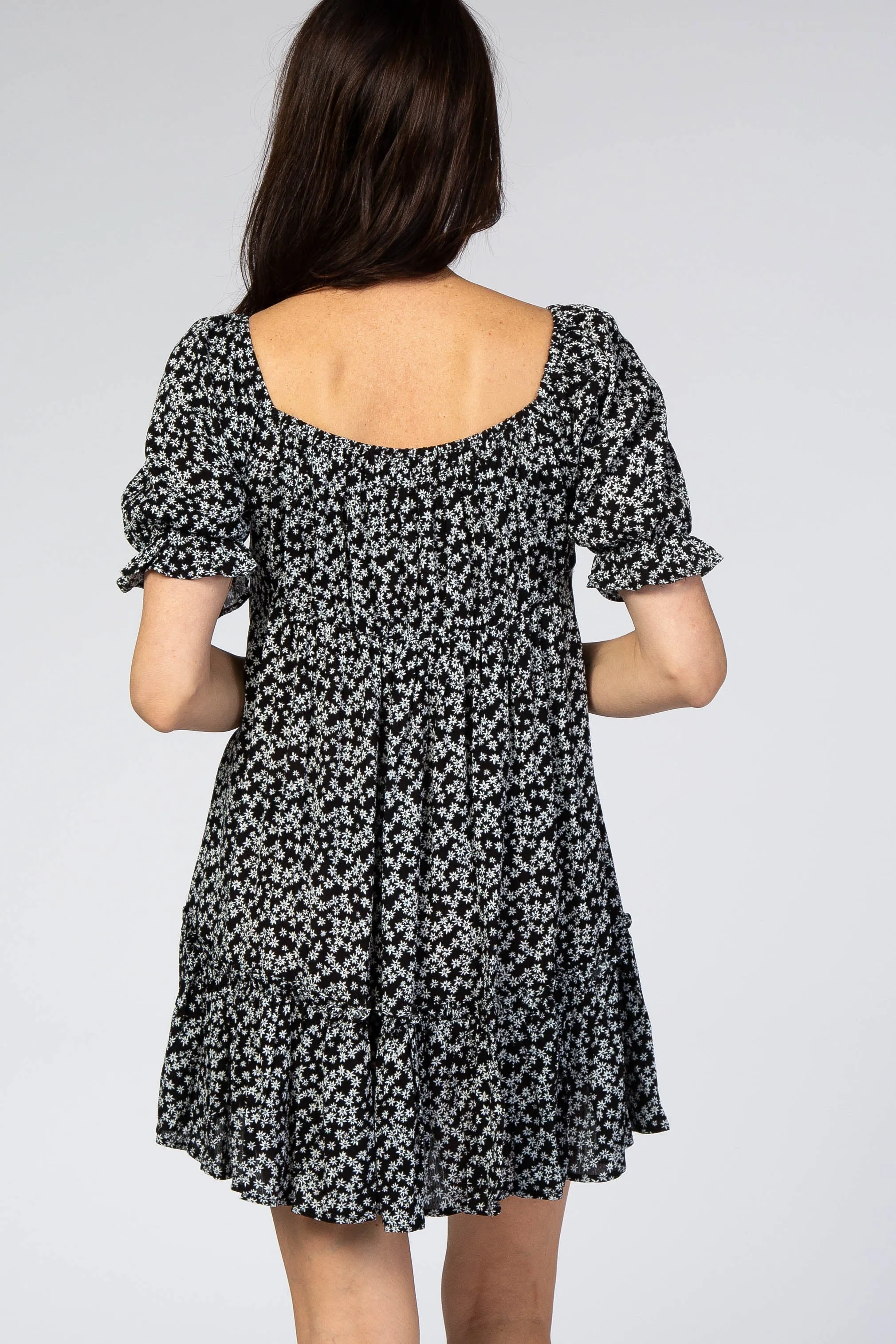Black Floral Mini Dress sold by Pinkblush product image thumbnail 3