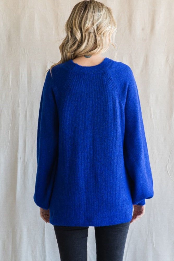 Royal Blue Soft Brushed Sweater sold by Pinkblush product image thumbnail 2
