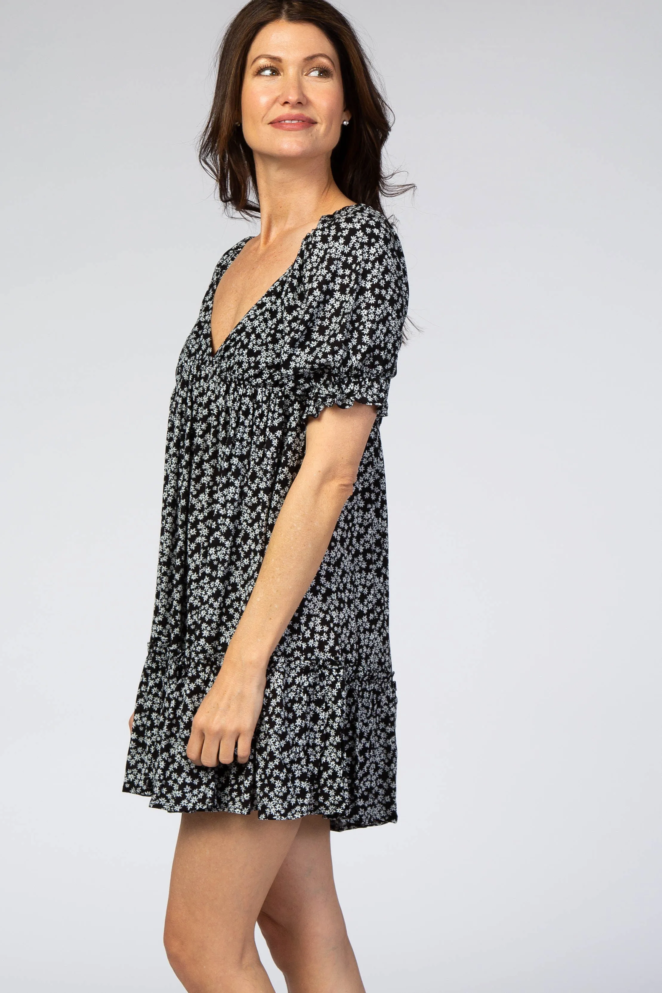 Black Floral Mini Dress sold by Pinkblush product image thumbnail 2