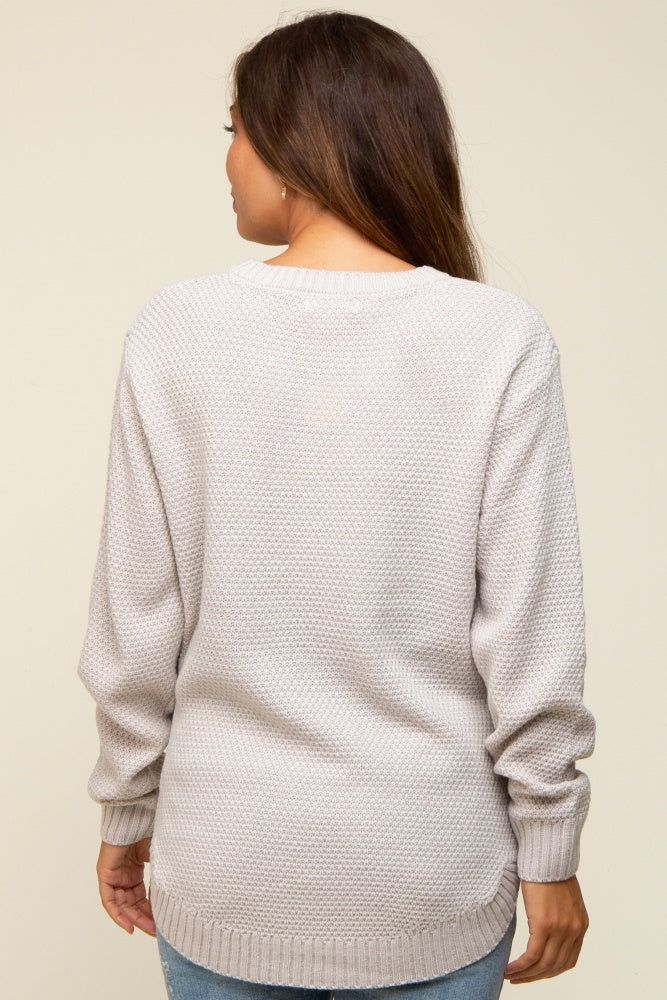Cream Knit Pullover Maternity Sweater sold by Pinkblush product image thumbnail 4