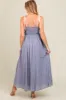 Periwinkle Contrast Ribbon Trim Maternity Maxi Dress sold by Pinkblush