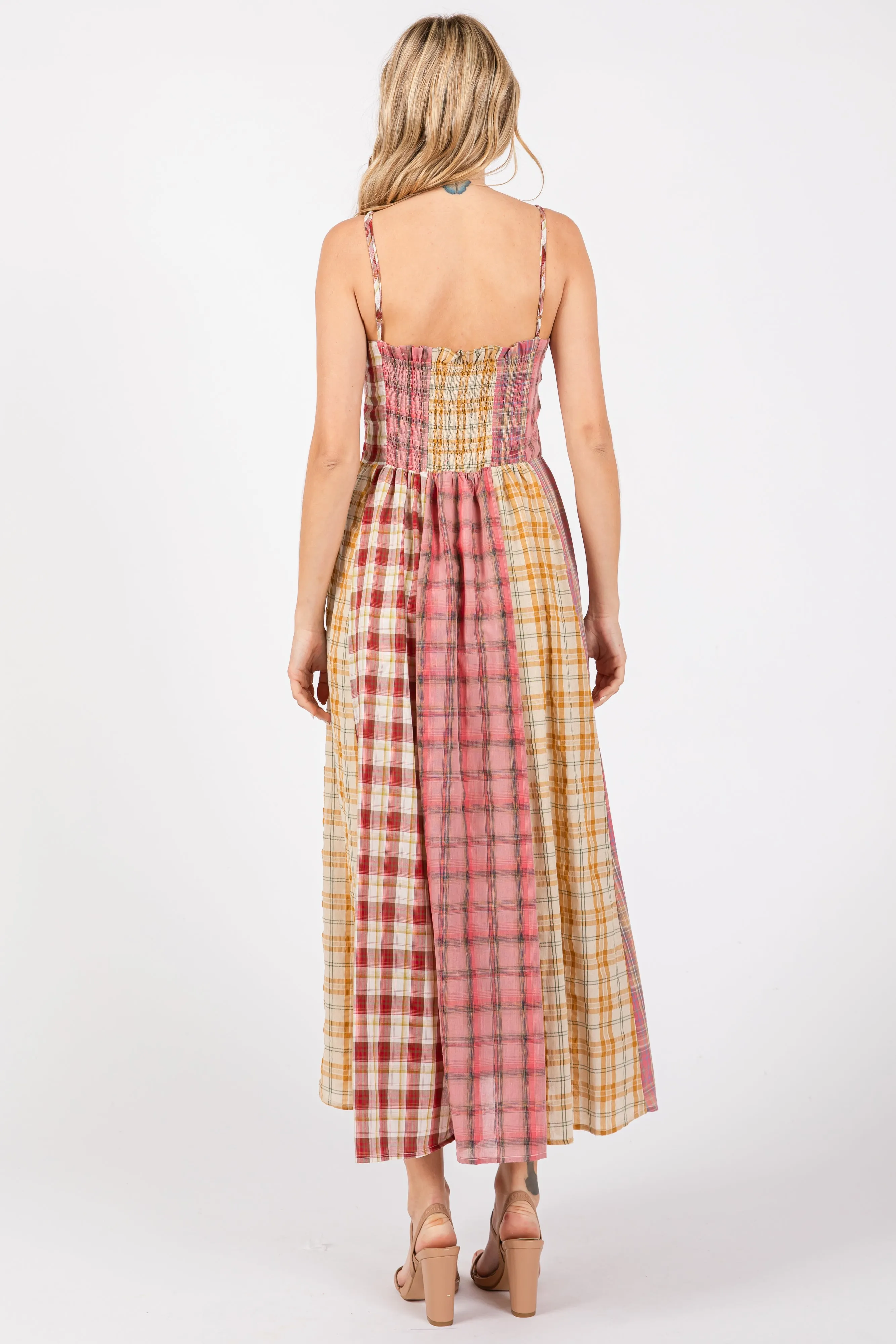 Pink Mixed Plaid Maxi Dress sold by Pinkblush product image thumbnail 3