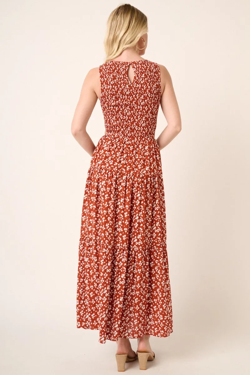 Rust Abstract Animal Print Cut Out Detail Maxi Dress sold by Pinkblush product image thumbnail 3