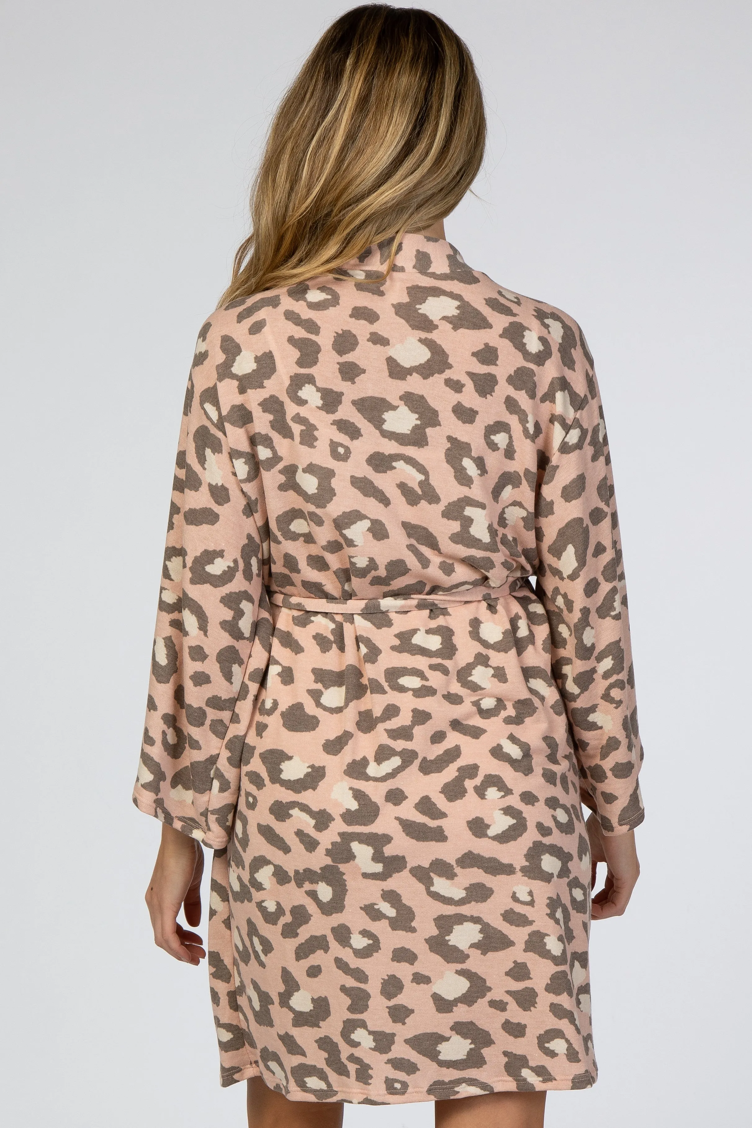 Mauve Leopard Print Delivery/Nursing Maternity Robe sold by Pinkblush product image thumbnail 4