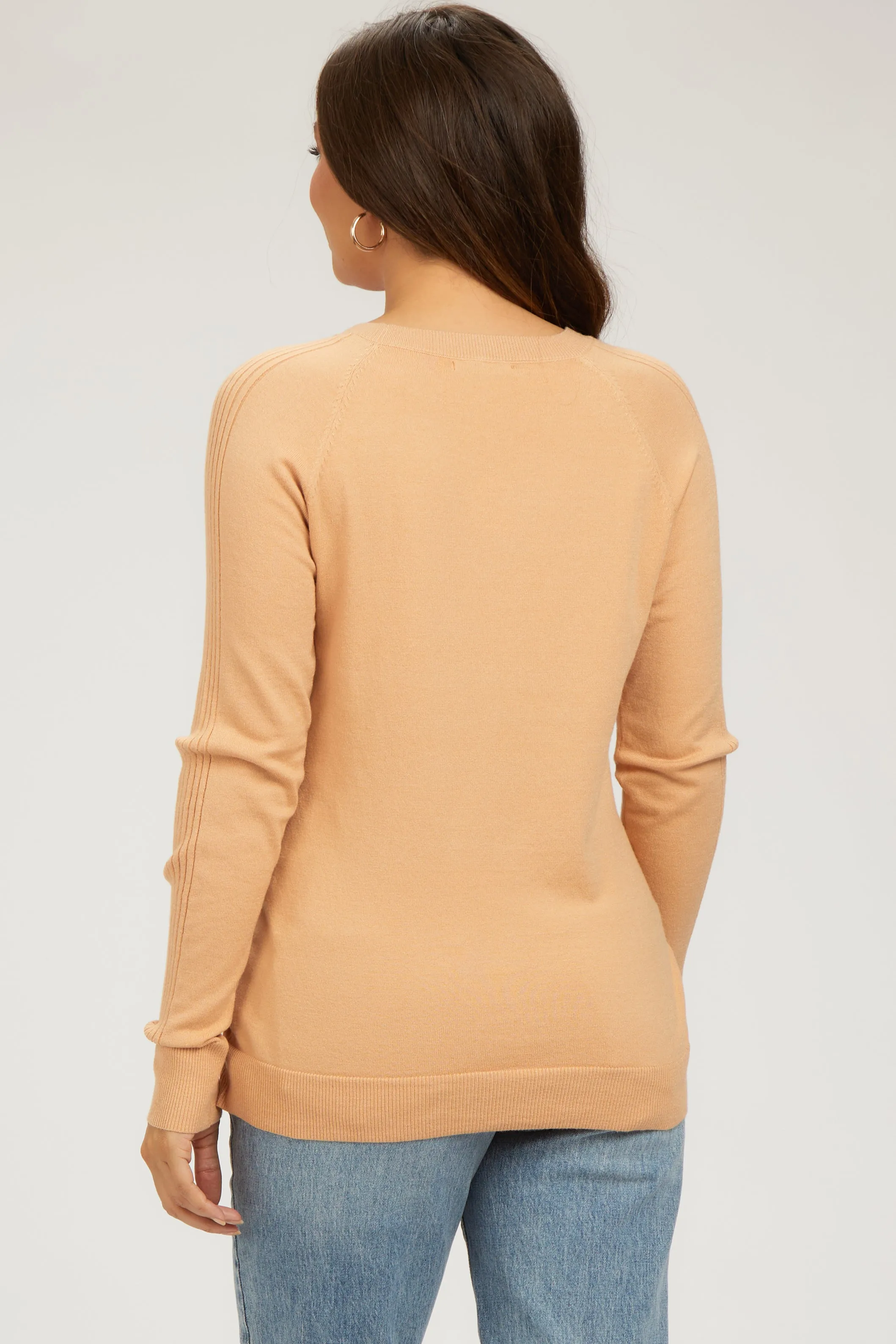 Peach Knit Long Sleeve Maternity Top sold by Pinkblush product image thumbnail 4