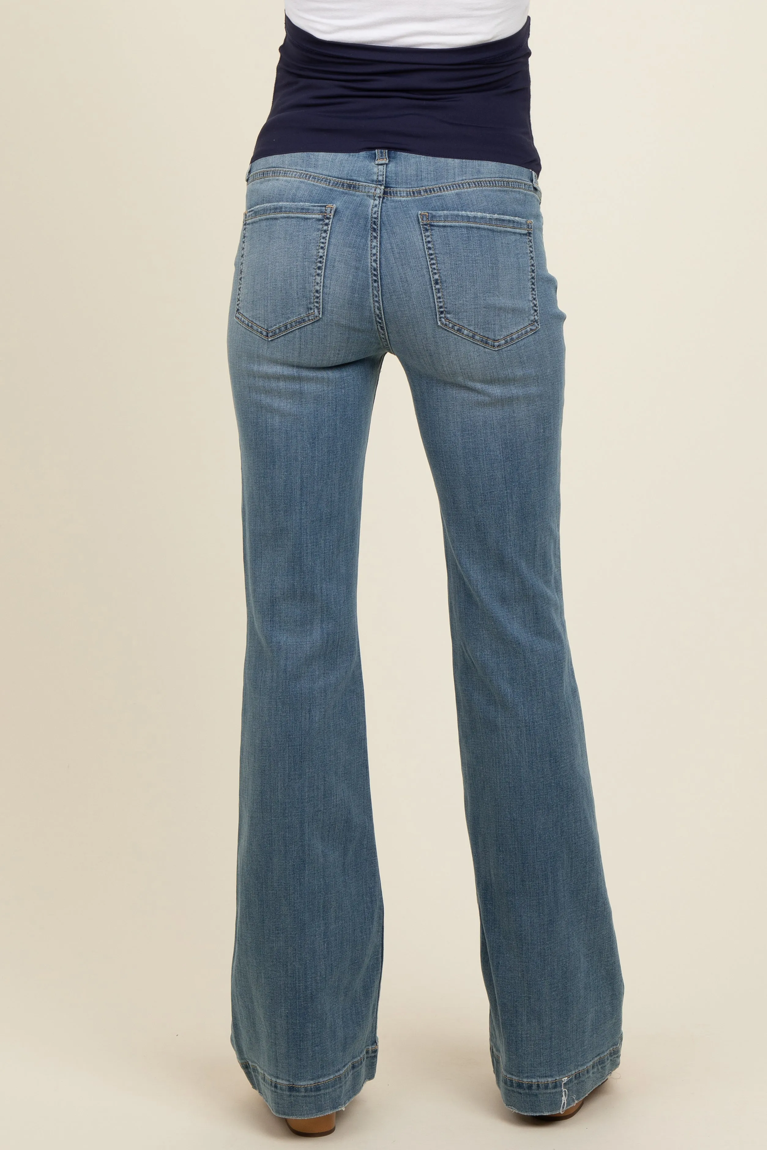 Blue Flare Leg Maternity Jeans sold by Pinkblush product image thumbnail 5