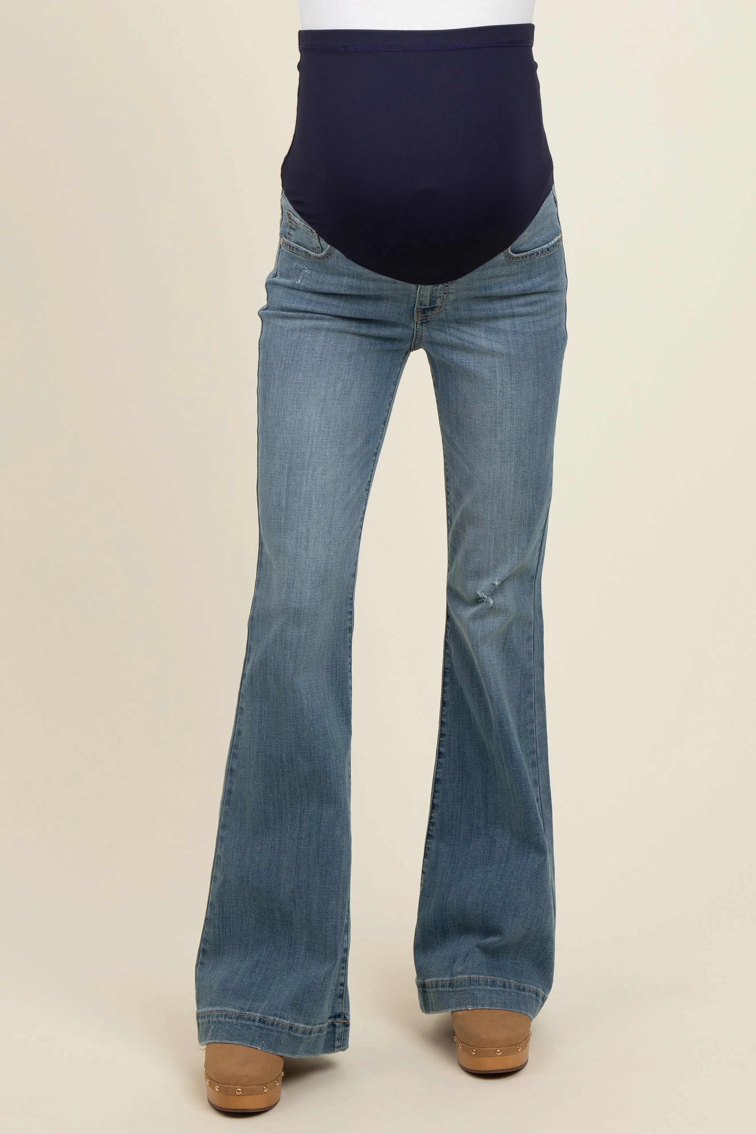 Blue Flare Leg Maternity Jeans sold by Pinkblush product image thumbnail 3