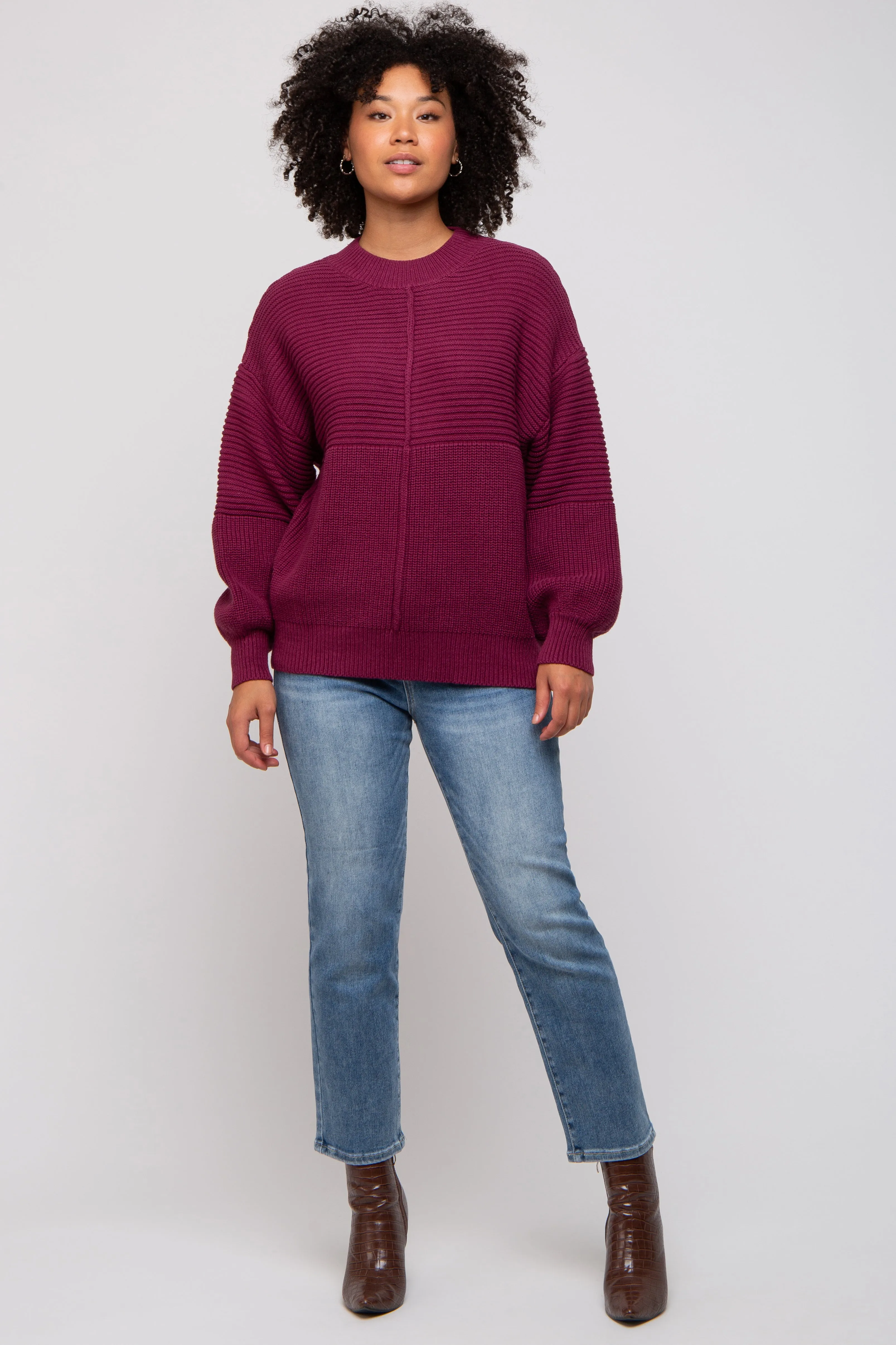 Burgundy Ribbed Sweater sold by Pinkblush product image thumbnail 4
